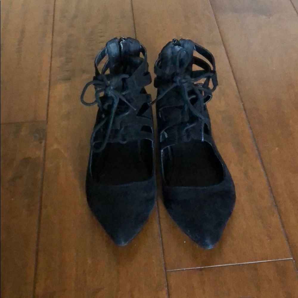 Asos Lace-up Flats in Black Size 5